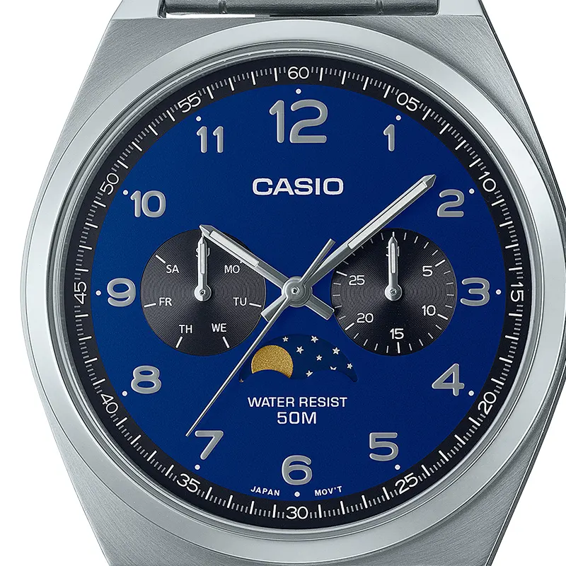 Casio Moon Phase Blue Dial Adjustable Men's Watch- MTP-M300D-2AV
