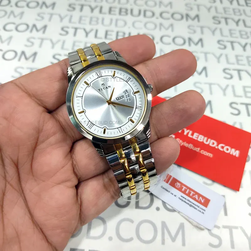 Titan Karishma Two-Tone Metal Silver Analog Men's Watch- 1774BM01