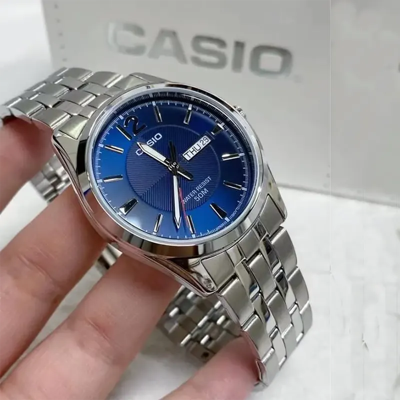 Casio Blue Dial Mineral Glass Men's Watch- MTP-1335D-2A | Watch Shop BD