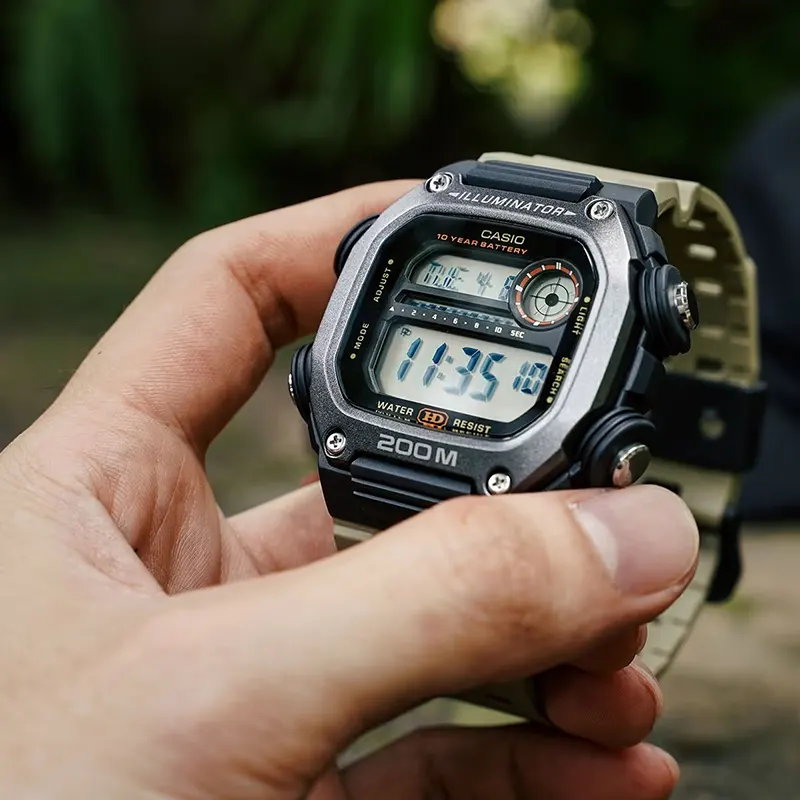 Casio DW-291HX-5AV Orologio Digitale Uomo Al Quarzo Con Cinturino In Resina Extra Lungo - 200m, 10 Anni Batteria