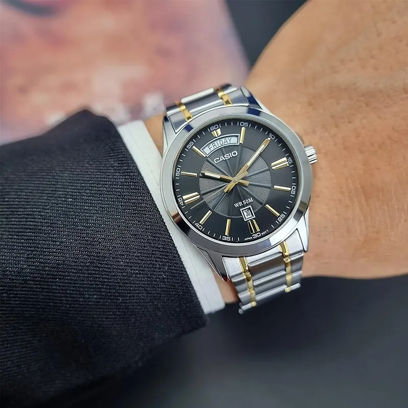 Casio Enticer Analogue Black Dial Men's Watch- MTP-1381G-1AV | Watch Shop BD