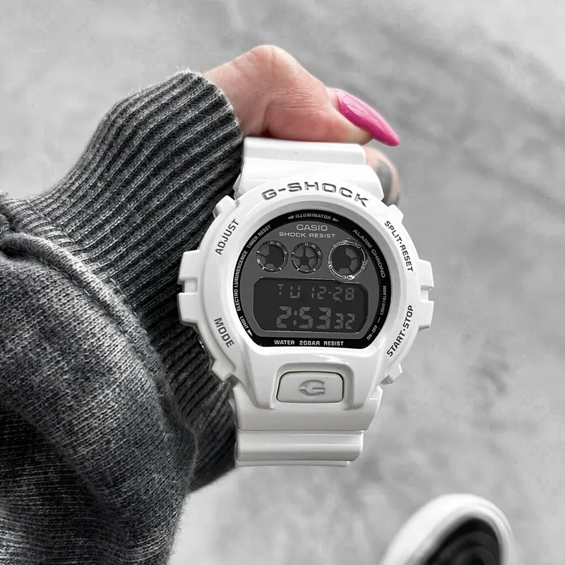 G-Shock 'Black Dial White Glamour Digital Men's Watch- DW-6900NB-7