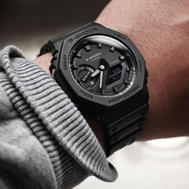 Casio G-Shock Carbon Core Guard Black Carbon Men's Watch- GA-2100