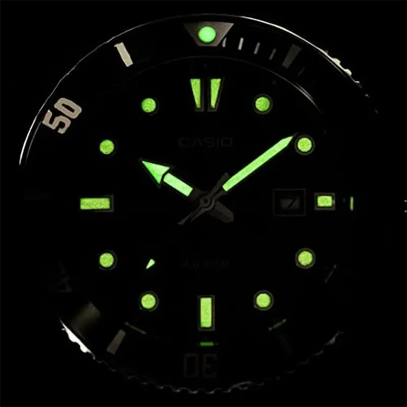 Casio Pepsi Bezel Duro Black Dial Men's Watch- MDV-107D-1A3V - Main Image