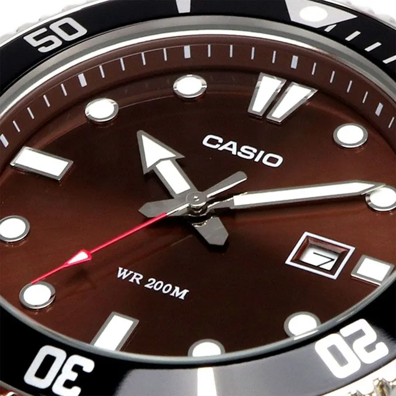 Casio Duro Diver's 200M Brown Dial Quartz Men's Watch- MDV-107D