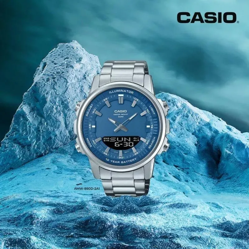 Casio Youth Blue Dial Ana-Digital Men's Watch- AMW-880D-2A1V