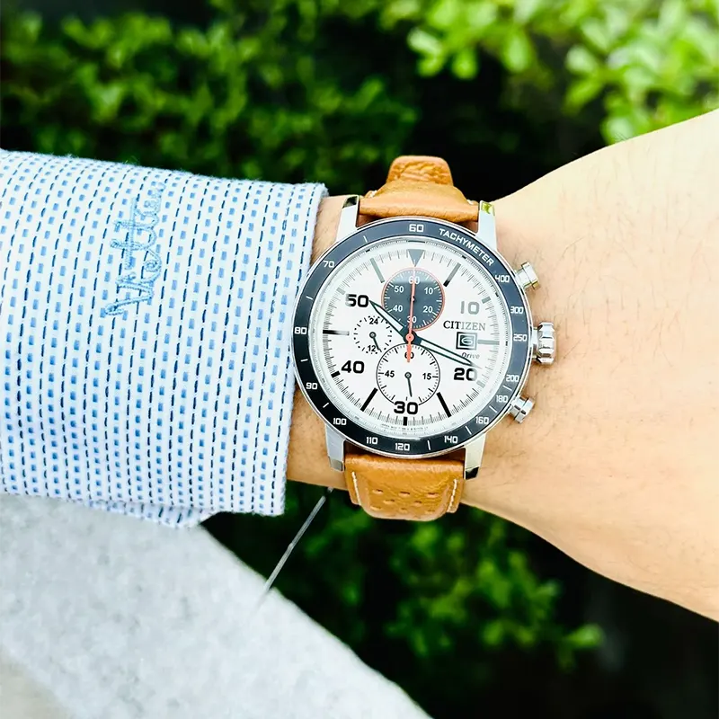 Citizen Brycen Eco-Drive Chronograph Brown Leather Men's Watch