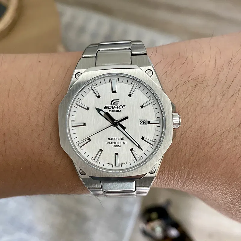 Casio Edifice Men's Watch Slim Line White Dial EFR-S108D-7AV