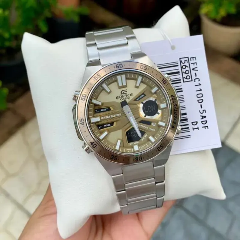 Casio Edifice Men's Watch Gold Dial Analog-Digital EFV-C110D-5AV - Technical View