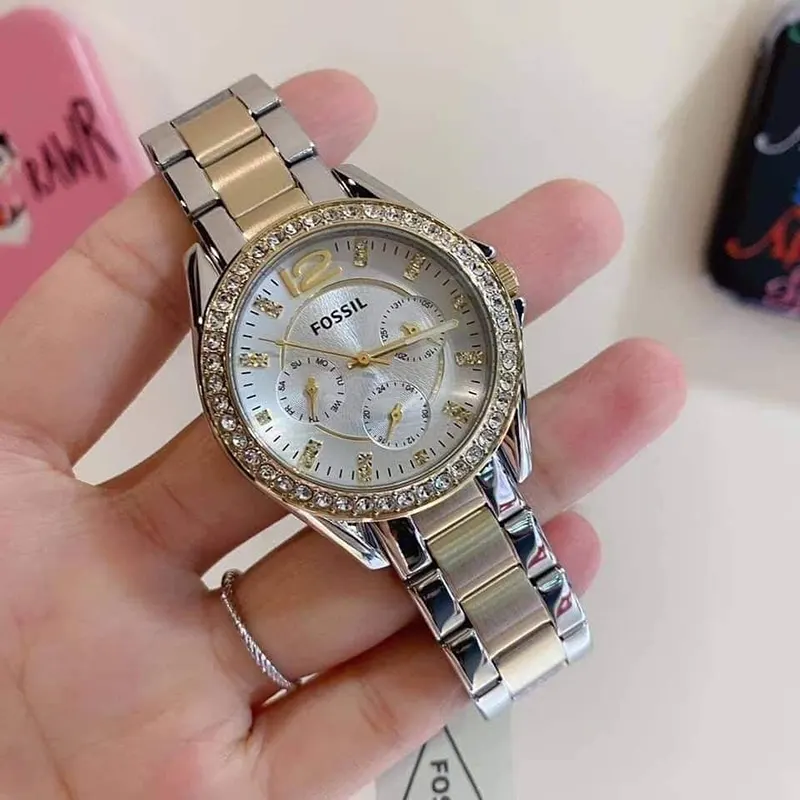 Es3204 Riley Fossil Fossil Riley Multifunction Two-Tone Ladies