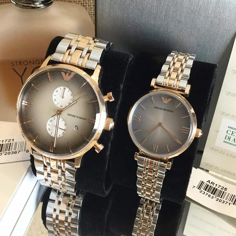 Emporio Armani Two-tone Couple Casual Watch- AR1721/AR1725 Watch