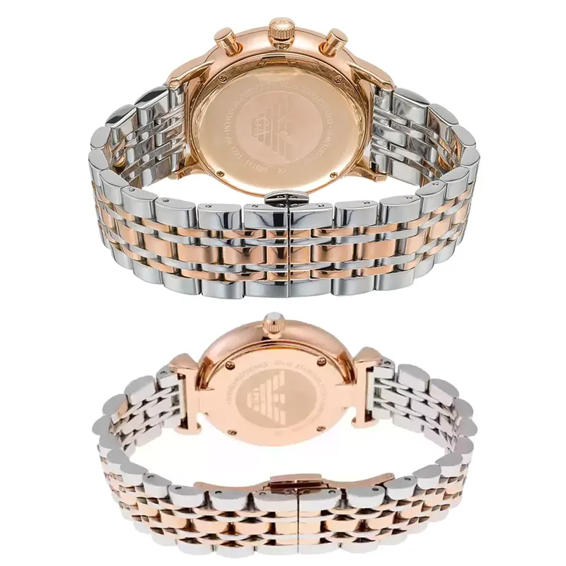 Emporio Armani Two-tone Couple Casual Watch- AR1721/AR1725 Watch