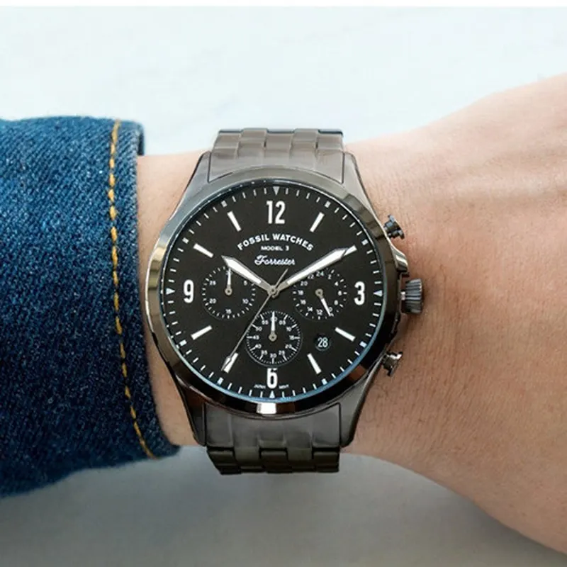 Fossil Forrester Chronograph Black Dial Quartz Men's Watch