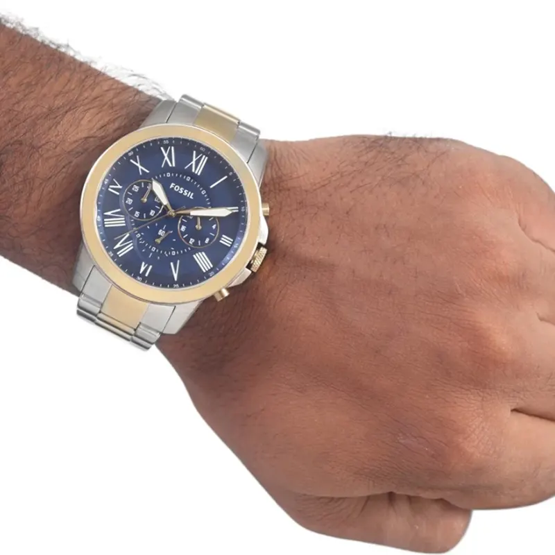 Fossil Grant Blue Dial Two-tone Casual Men's Watch- FS5273 Watch - Main Image