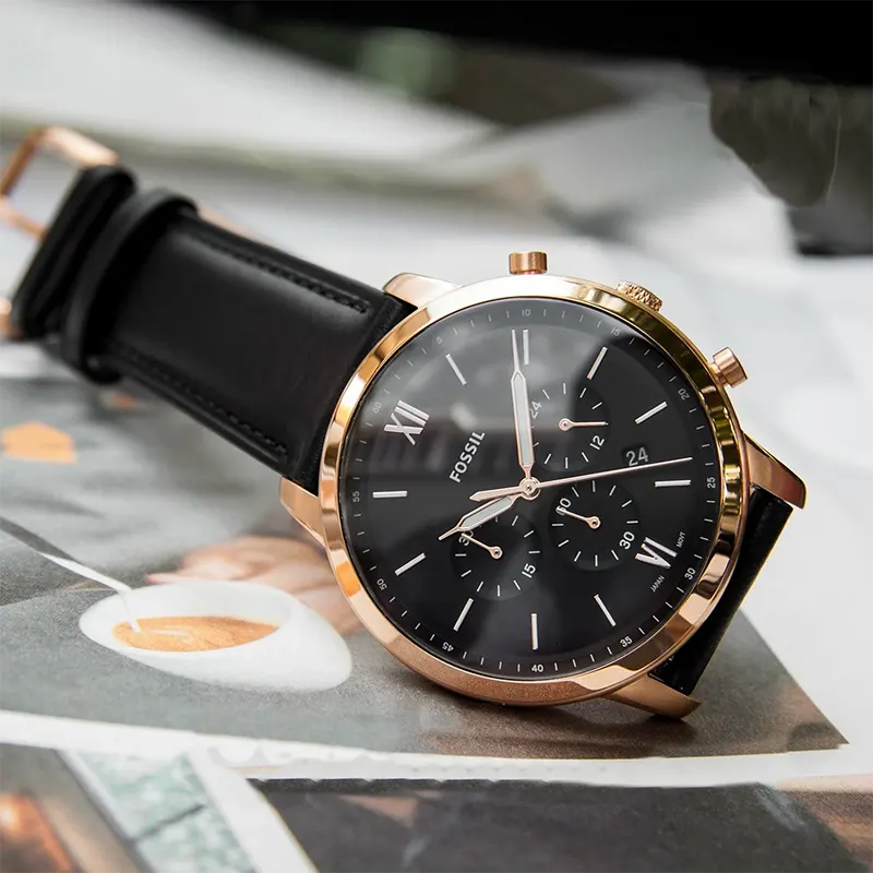 Fossil Orologio Cronografo Quarzo Uomo FS5381 – Cinturino In Pelle, Cassa 44mm, Impermeabile 5 ATM