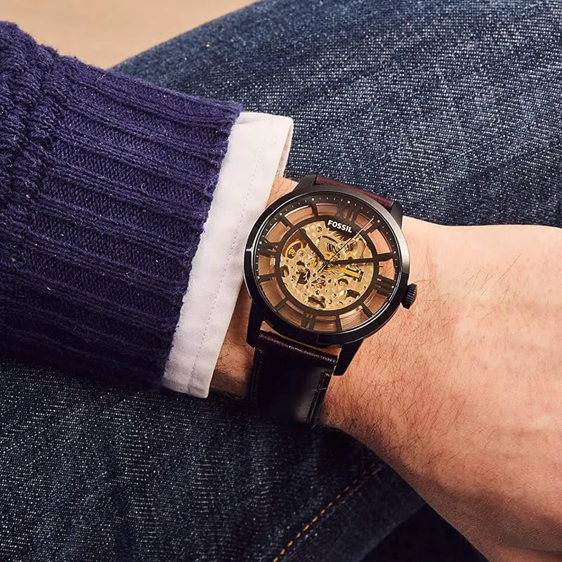 Fossil Watch Me3098i Fossil Townsman Dark Brown Leather Men's