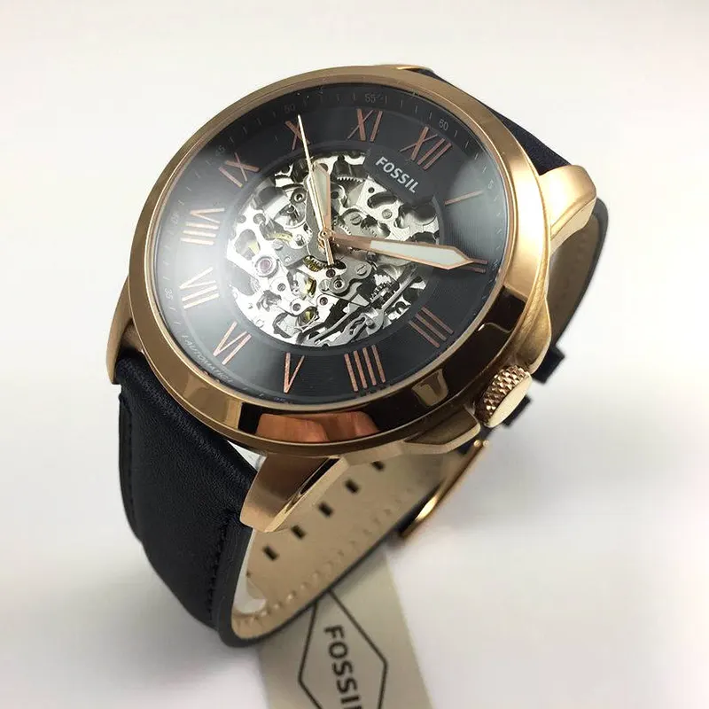 Fossil Grant Automatic Blue Leather Men's Watch ME3102 Watch