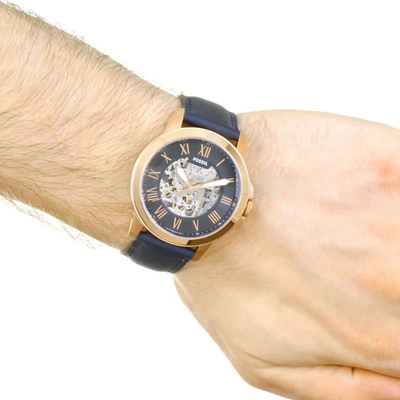 Me3102 Fossil Grant Automatik Fossil Grant Automatic Blue Leather