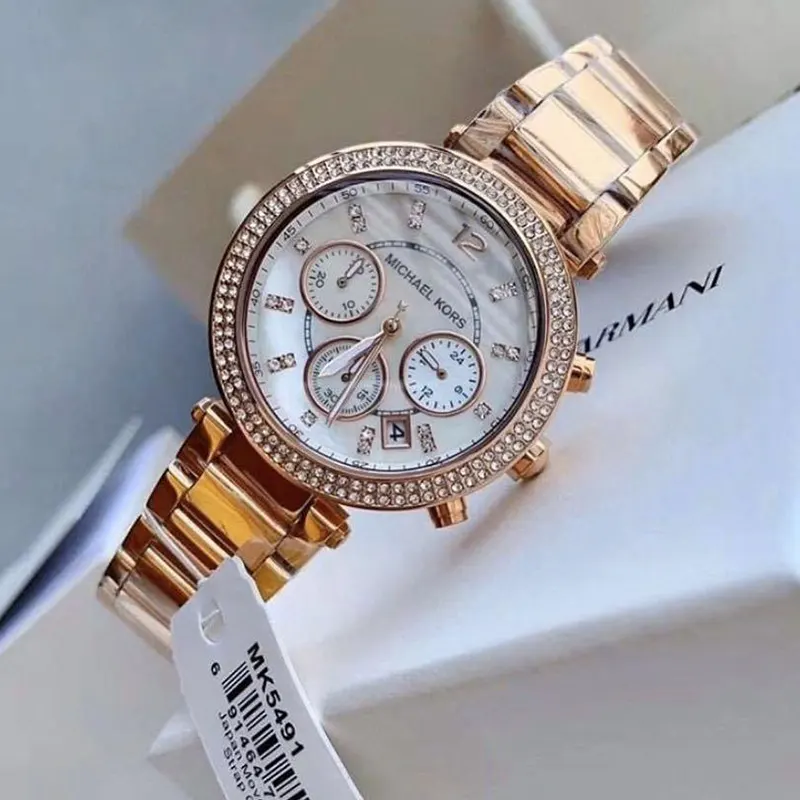 Michael Kors Parker Chronograph White MOP Dial Ladies Watch