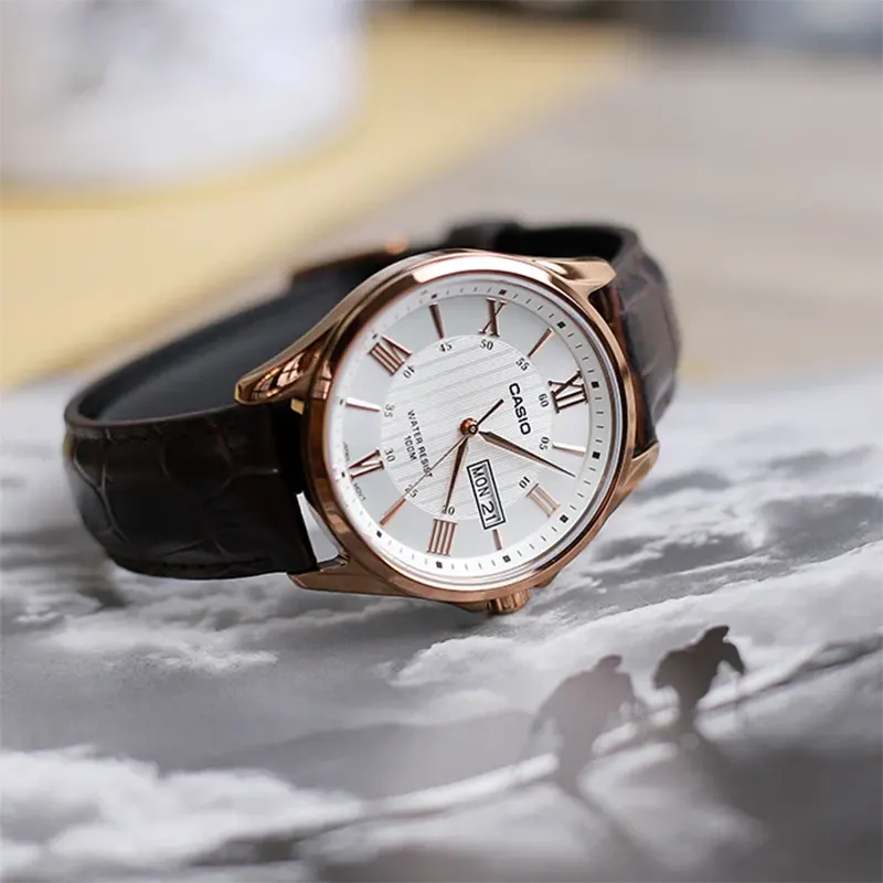 Đồng Hồ Nam Casio Quartz MTP-1384L-7A Dây Da
