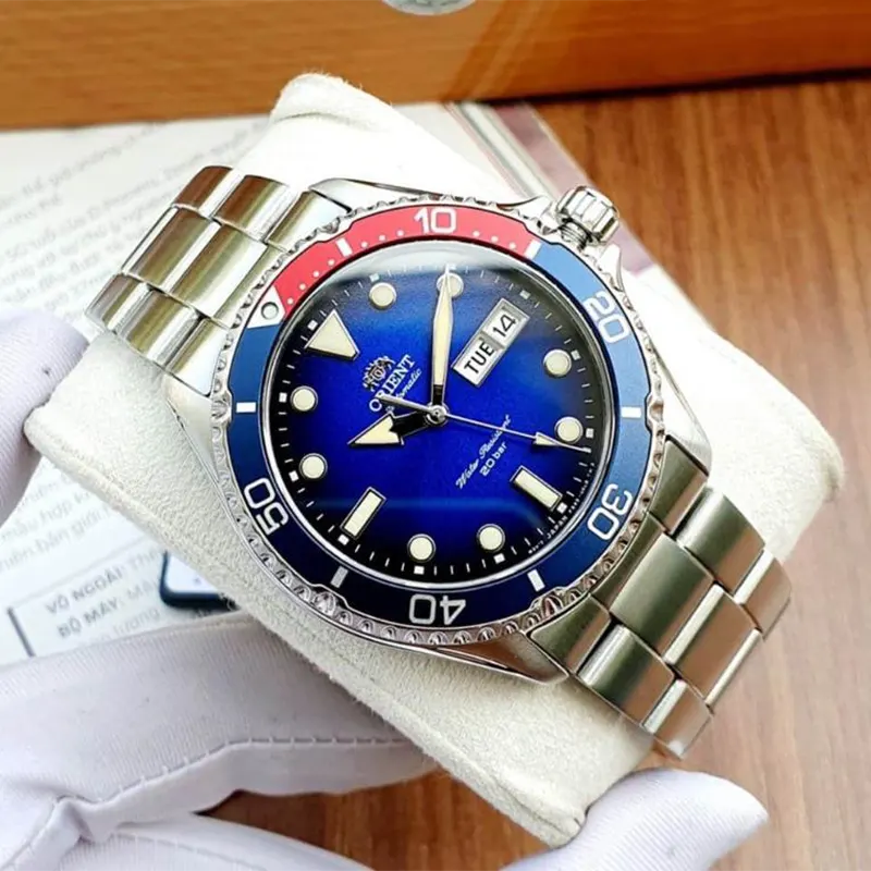 Stainless Steel Pepsi Orient Orient Kamasu II Blue Dial Pepsi