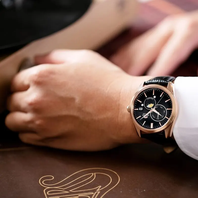 Orient Contemporary Sun and Moon Black Dial Men's Watch- RA