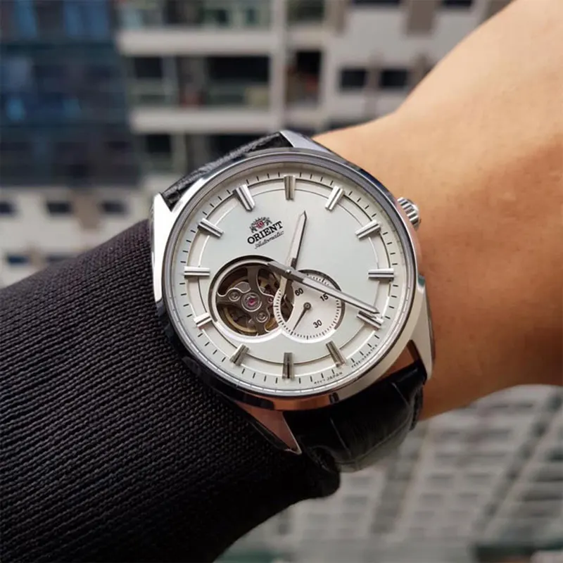 ORIENT BAMBINO Open Heart RA-AG0003S10B JAPAN MOVEMENT Orologio Uomo Automatico Dorato Pelle