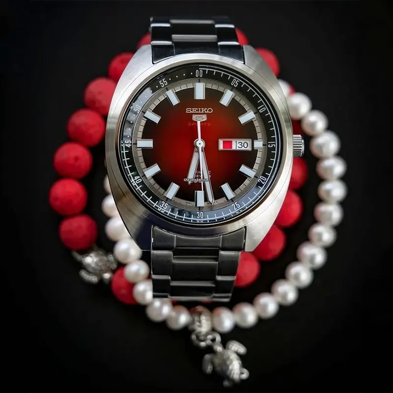 Seiko Sports Turtle Automatic Red Dial Men's Watch- SRPB17k1
