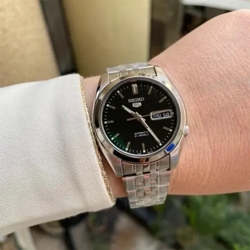 Seiko Automatic Black Dial 21 Jewels Men's Watch- SNK361K1