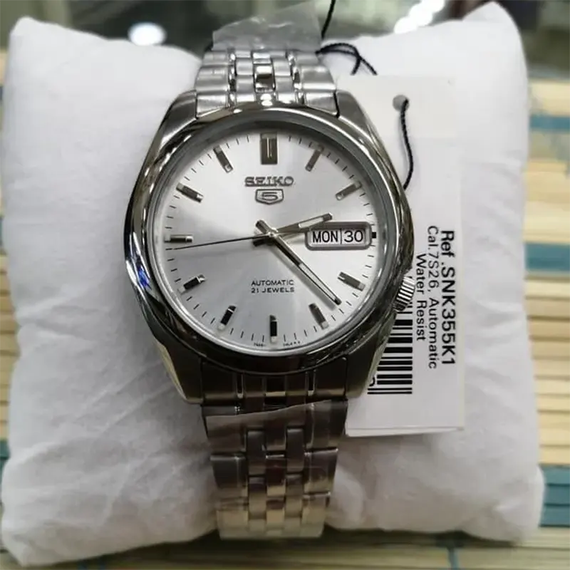 Seiko Automatic Silver Dial 21 Jewels Men's Watch- SNK355K1 - Main Image