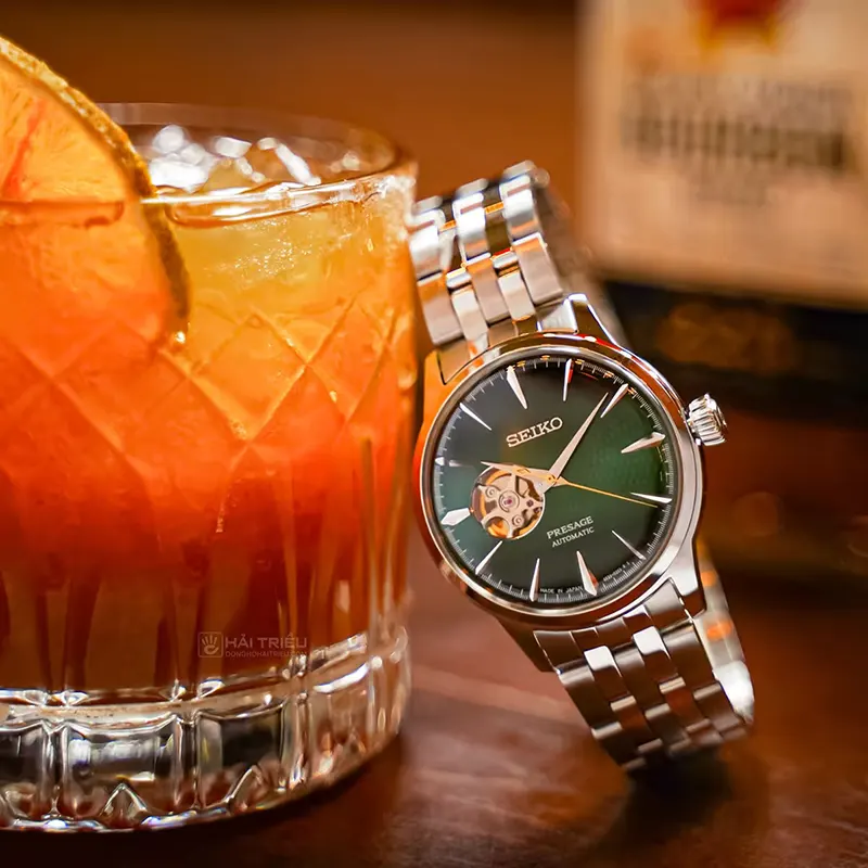 Seiko Presage 'Grasshopper' Open Heart Timepiece Men's Watch