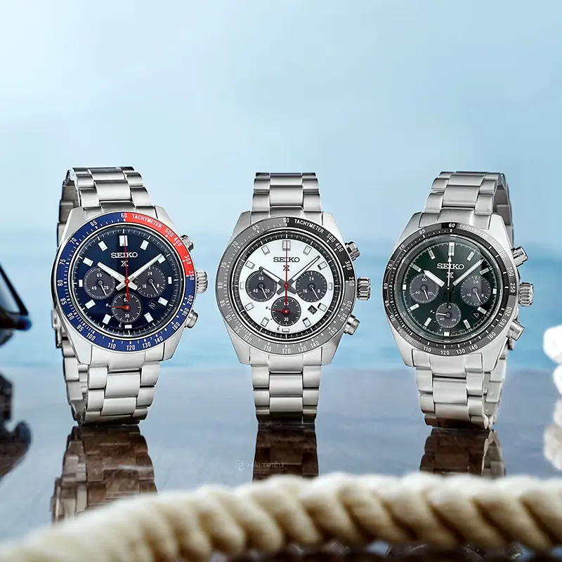 Seiko Prospex Speedtimer Solar Blue Dial Pepsi Bezel Men's Watch