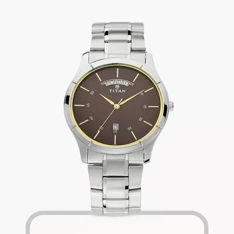 Watch Titan 1650bm03 Titan Analog Workwear Brown Dial Men's Watch