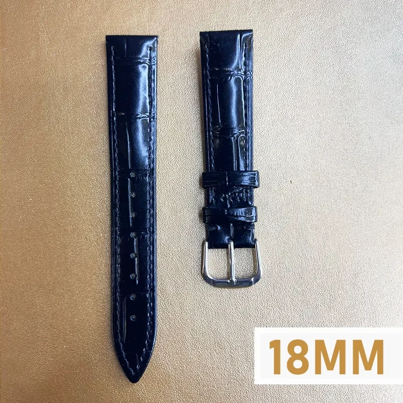 18 mm Black Leather Durable Watch Strap Watch Shop BD