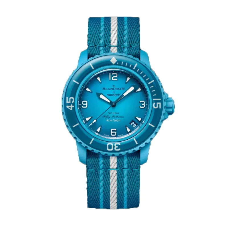 Blancpain x Swatch Fifty Fathoms “Blue Lagoon Sistem51” Men’s Watch-  S035L400
