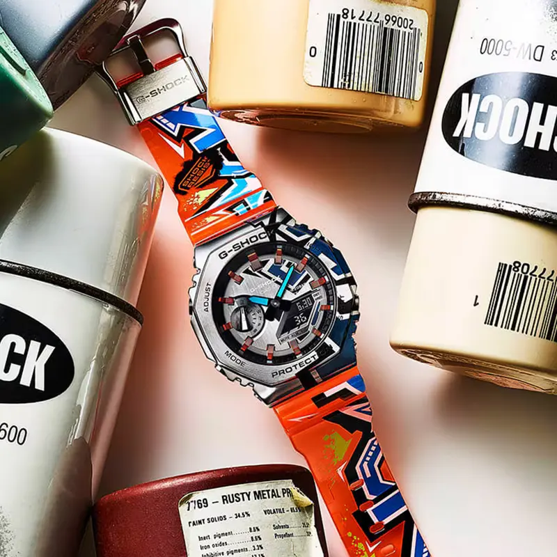 Casio G-Shock Street Spirit Graffiti Grey Dial Men's Watch- GM