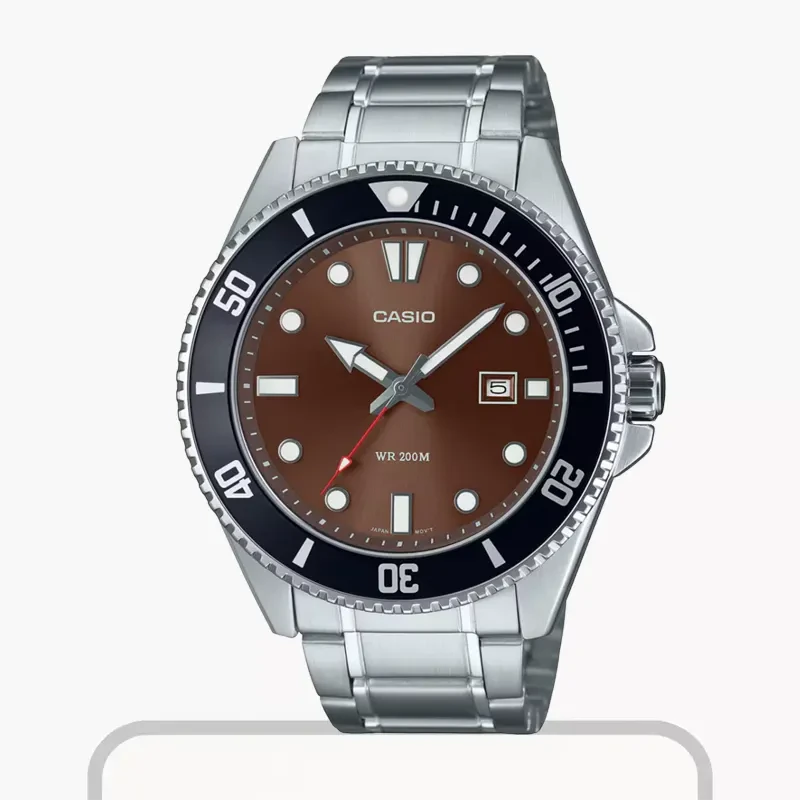 Casio Duro Diver's 200M Brown Dial Quartz Men's Watch- MDV-107D