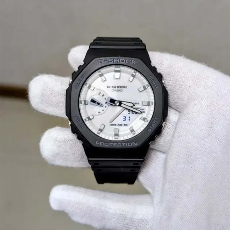 2100 1a1 Casio G Shock Ga 2100 White Casio G-Shock Carbon Core Guard White  Dial Men's Watch- GA-2100WD - Main Image