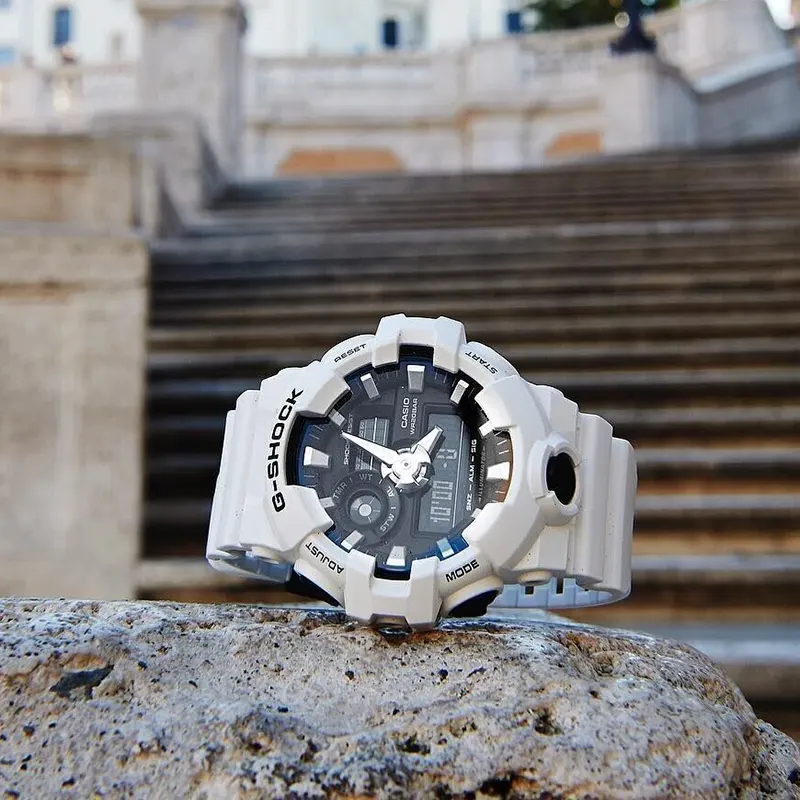 Mens G Shock White Watch Casio G-Shock Dual-time White Band Men's