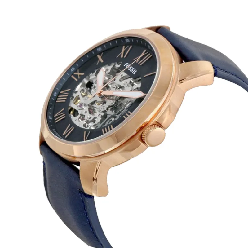 Fossil Grant Automatic Blue Leather Men's Watch ME3102 Watch