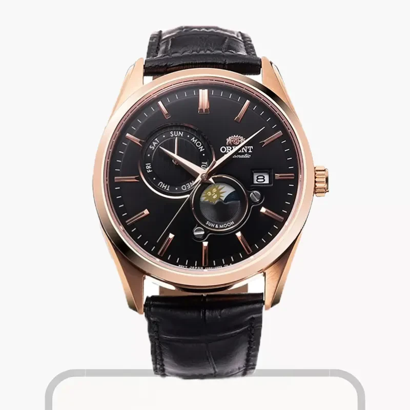 Orient Contemporary Sun and Moon Black Dial Men's Watch- RA
