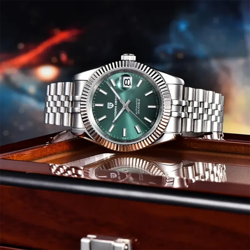 Pagani Design Sapphire Crystal Green Dial Men's Watch- PD-1645