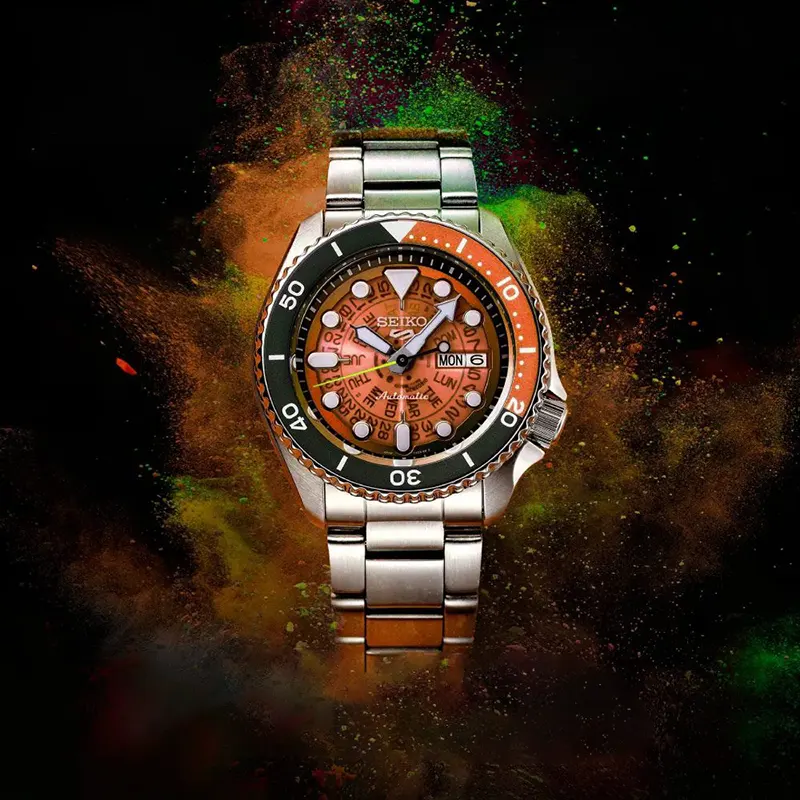 Seiko Sports SKX Skeleton 'Time Sonar' Brown Men's Watch