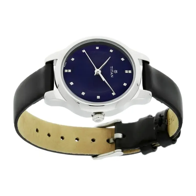 Titan Workwear Blue Dial Leather Ladies Watch- 2481SL08 Watch