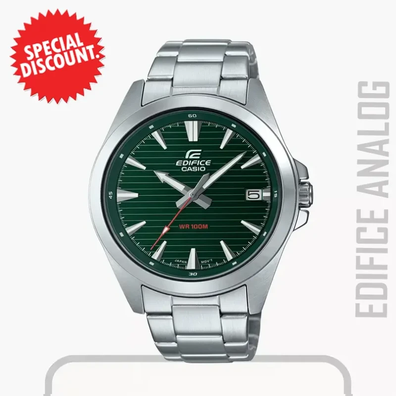 Casio Edifice Green Dial Analog Men's Watch- EFV-140D-3AV