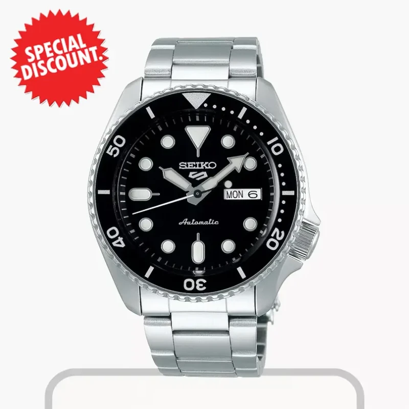 Seiko 5 Sports Automatic Black Dial 3-Hand Men's Watch- SRPD55K1